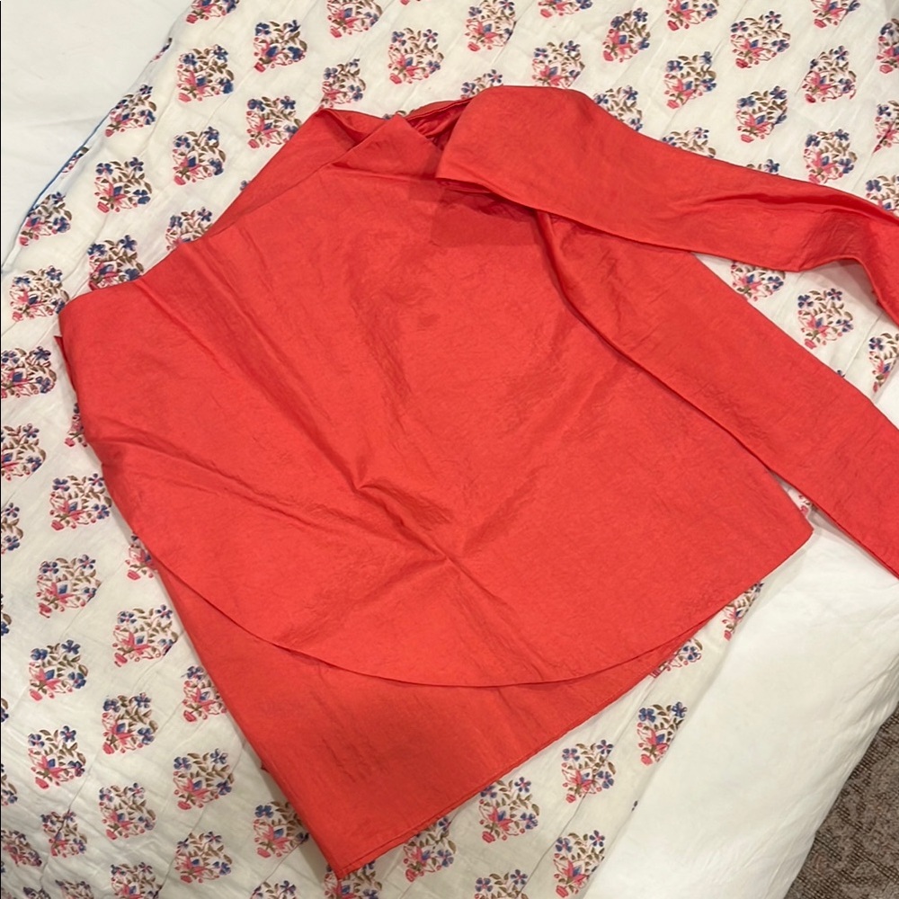 Vibrant Orange Wrap Skirt